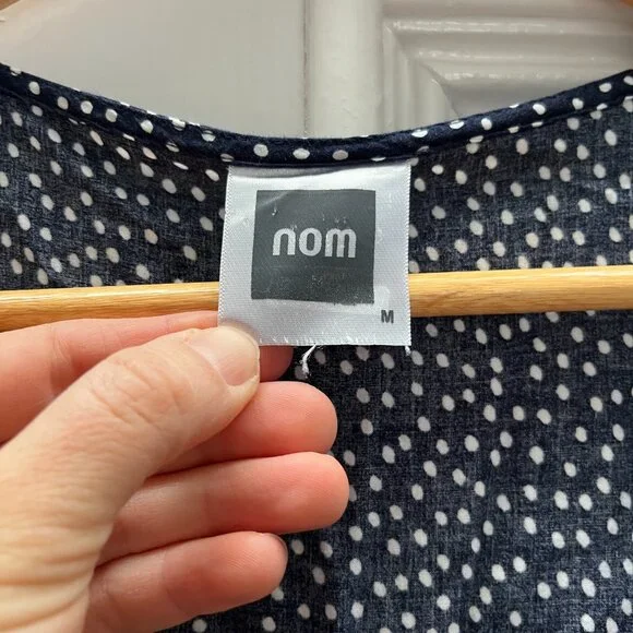 NOM Maternity navy polka dot wrap dress - Picture 4 of 5